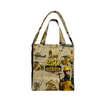 Full Bleed Printed Shoulder Strap Gusset Tote Bag