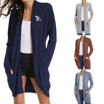 Classic Women's Long Cardigan Sweater Knitted Coat