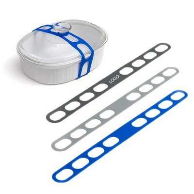Universal Silicone Lid Securing Strap Reusable Stretchable Pot & Container Tie