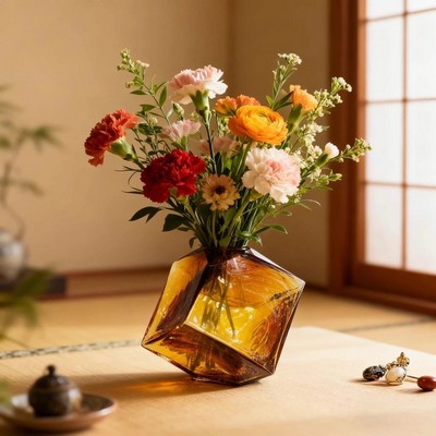 Glass cube vase