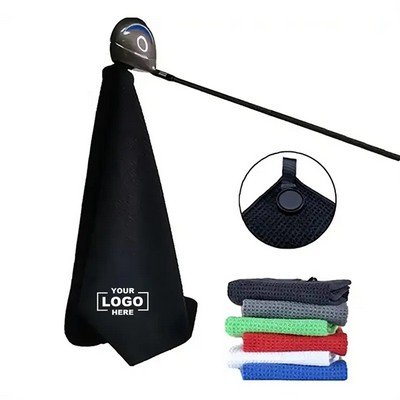 Magnetic Microfiber Golf Towel With Bag Attachment