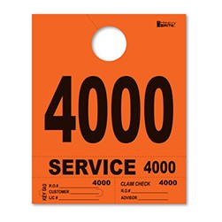 4000-4999 Heavy Brite™ Orange Premium Service Dispatch Number Tag