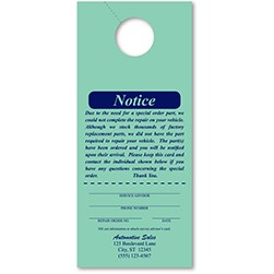 Green Custom Service Hang Tag