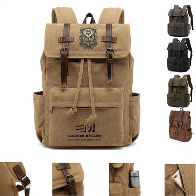 Large-Capacity Vintage Casual Canvas Backpack