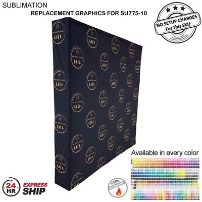 24Hr Express Ship -Replacement Graphics for 7.5' Straight Wall with Wrap End Caps