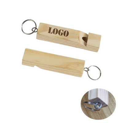 Wooden Train Whistle Keychain
