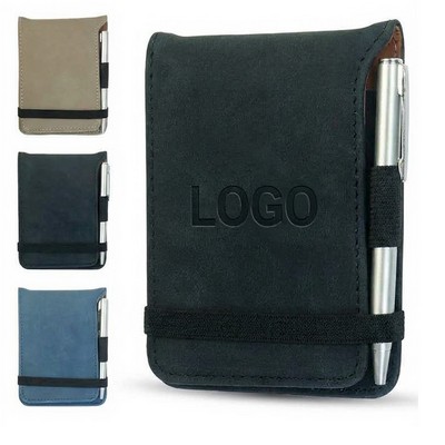 Portable Leather Golf Scorecard Holder with Elastic Closure