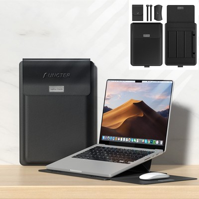 12" PU Leather Laptop Bag W/Stand and Mouse