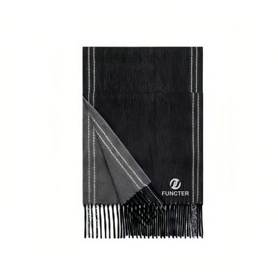 Premium Wool Scarf for Men & Women - 14.6" × 79" Soft & Winter Wrap With Fringe