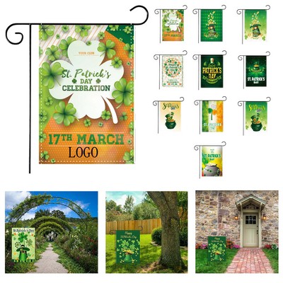 St Patrick's Day Clover Garden Flag