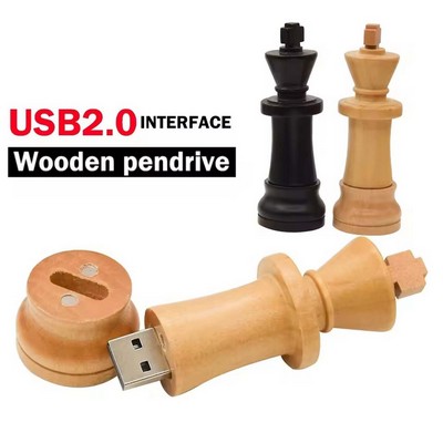 Wooden International Chess USB Flash Drive Pendrive