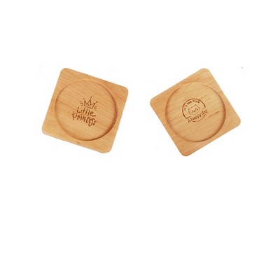 4" Wooden Square Coaster