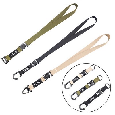Polyester Detachable Lanyard W/ Carabiner Clip