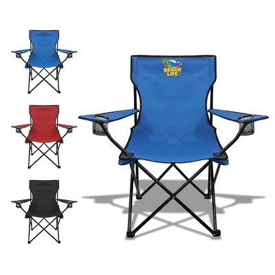 Premium Padded Folding Chair With Dual Cup Holders