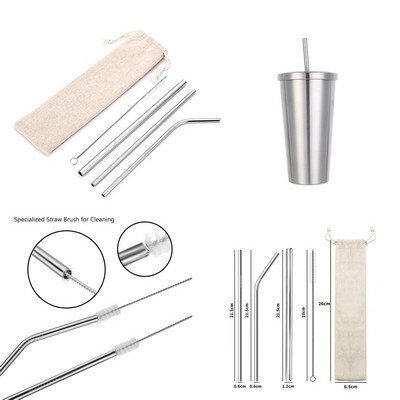 5-Pack Stainless Steel Straw Set