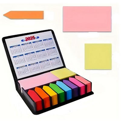 Executive PU Leather Sticky Note Box Set Multi-Functional Desktop Stationery Organizer