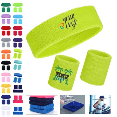 Sports Headband and Wristbands Set