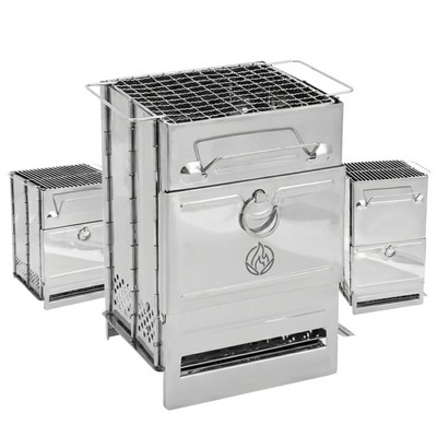 Compact Folding Stainless Steel Square Wood Stove