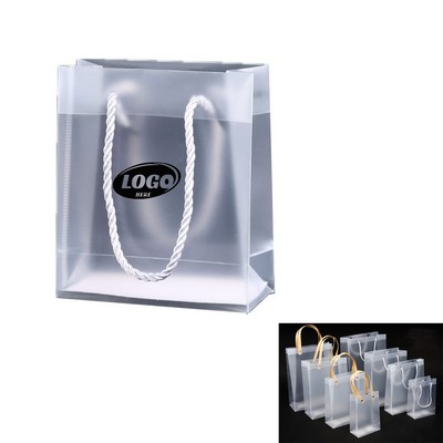 Clear Frosted Plastic Tote Bag