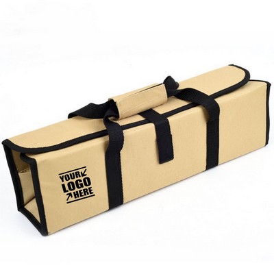 5 Piece Bamboo Handle Grill Tool Kit with Storage Case