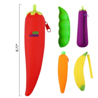 Vegetable Pattern Silicone Pencil Pouch