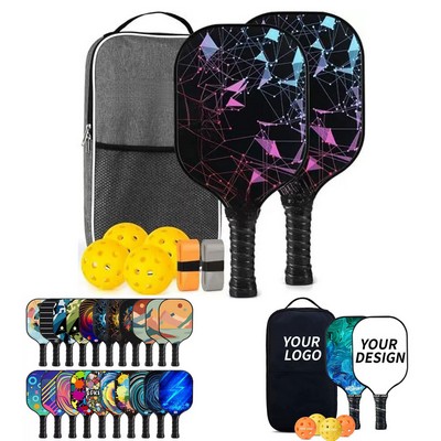 Fiberglass Pickleball Paddles Set With Bag And 4 Balls