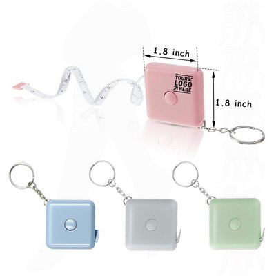 Mini Square Retractable Measuring Tape Keychain