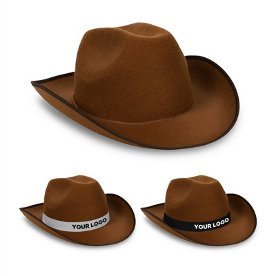 Brown Cowboy Hat with Black Band(Imprinted)