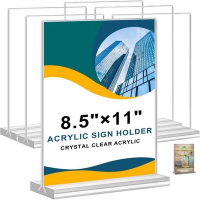 Clear Square Acrylic Sign Holder Vertical Menu Flyer Stand