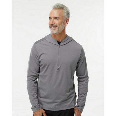 Adidas Men's Lightweight Quarter-Zip Hooded Pullover - A596