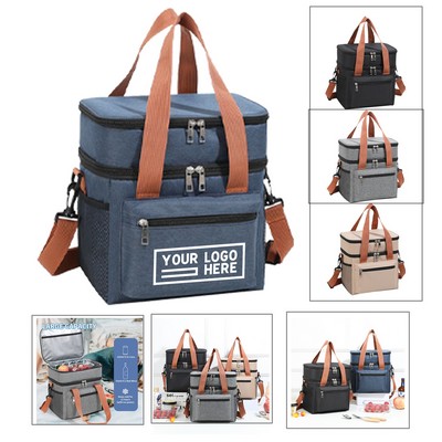 Outdoor Insulated Picnic Bag With Hand Shoulder Straps