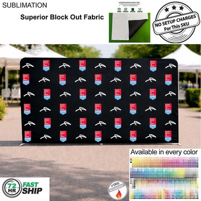 72Hr Fast Ship - 15'W x 8'H EuroFit Tension Fabric Straight Wall Kit, Double Sided Graphics.