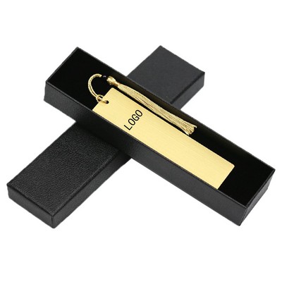 Custom Brass Rectangle Bookmark with Tassel