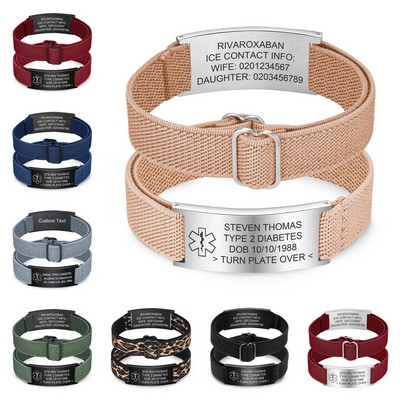 Adjustable ID Wristband Medical Alert Bracelet