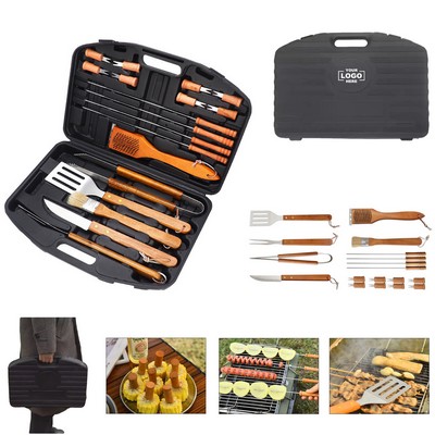 18 Pcs Wooden Barbecue Tool Sets