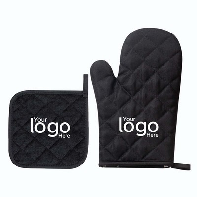 Quilting Oven Mitt and Heat Resistant Mat Set