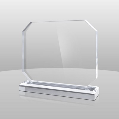 Horizontal Mount Clear Rectangular Award I (5"x5"x2")