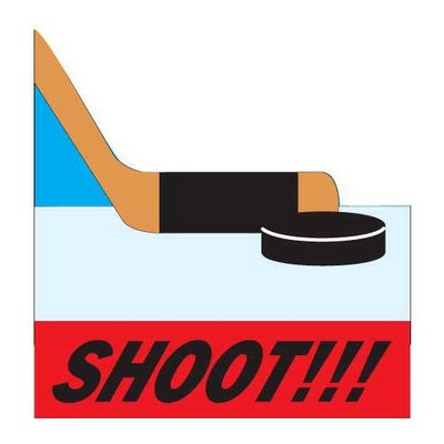 Hockey Puck & Stick Acrylic Coaster w/Felt Back