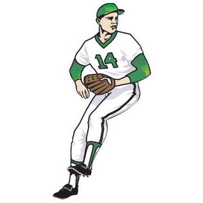 Baseball Player Gift Shop Magnet w/ Full Magnetic Back (8 Square Inch)