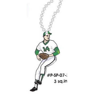 Baseball Player Promotional Key Chain w/ Black Back (3 Square Inch)