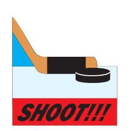 Hockey Puck & Stick Promotional Magnet w/ Strip Magnet (8 Square Inch)
