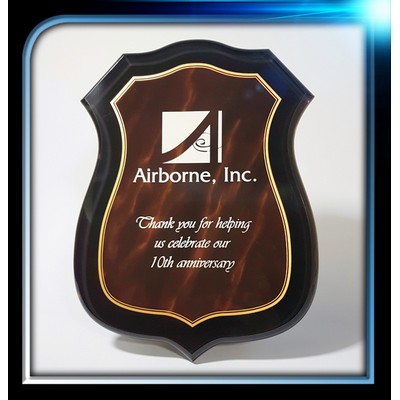 Acrylic Bevelled Red Police Marble Plaque (9"x12"x1/2")