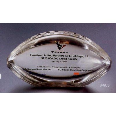 6-1/2"x3-3/4"x2" Acrylic Half Football w/ Cut Base