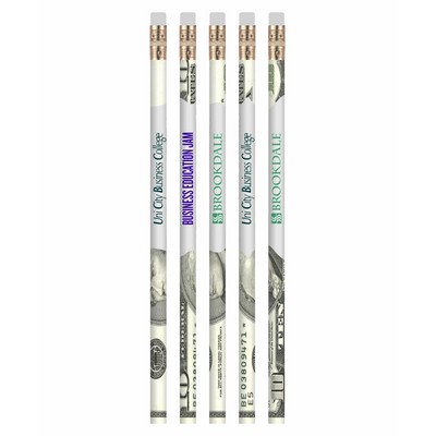 Union Printed - Money Themed Assortment Pencils with 1-Color Logo