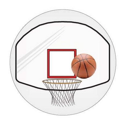 Basketball Goal Round Metal Photo Magnet (2.5" Diameter)