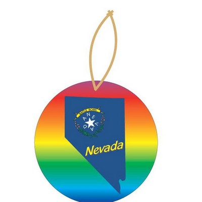 Nevada Battle Born Ornament w/ Clear Mirrored Back (4 Square Inch)