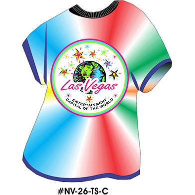 Las Vegas Chip T-Shirt Acrylic Coaster w/Felt Back