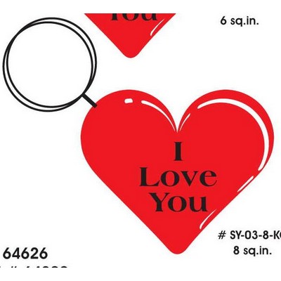 Heart Key Chain w/Clear Mirrored Back (8 Square Inch)