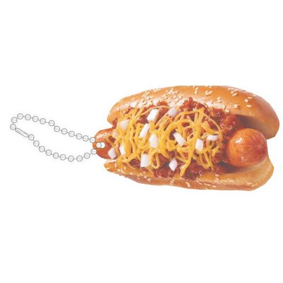 Chili Cheese Dog Promotional Key Chain w/ Black Back (4 Square Inch)