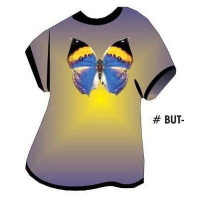 Black & Blue Butterfly T Shirt Acrylic Coaster w/Felt Back